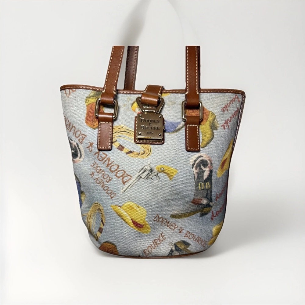 Rare Dooney and Bourke Bag - Texas Western Cowboy Boots Print Y2K Designer